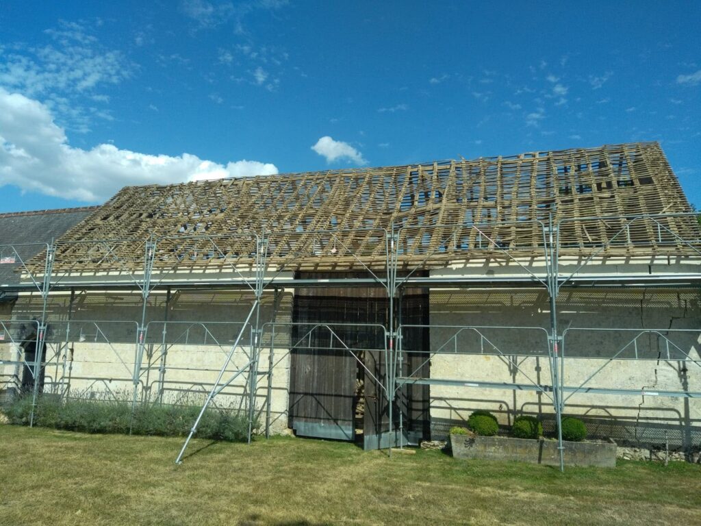 Chantier de charpente réalisé en Sarthe