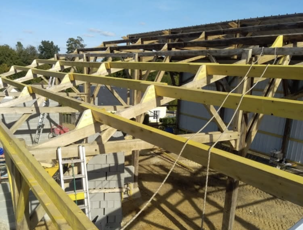 Intervention sur une structure porteuse en bois en Sarthe